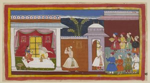 Vasistha Has Told Sumantra to Tell the King That All is Ready, and He Informs Dasaratha of This. He is Told by Kaikeyi, with Dasaratha