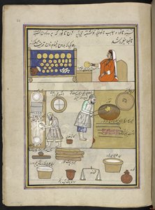 Bakers, 86 drawings bound into a volume depicting trades and occupations in Kashmir, Craftsmen are shown at work with their implements and equipment, By a Kashmir artist, probably at Srinagar by Indian School