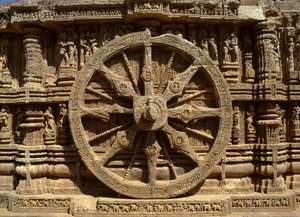 Detail of the wheel of the chariot of Surya by Indian School