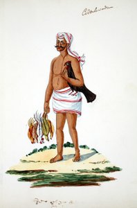 Farmer with Chickens by Indian School