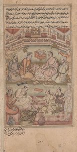 Hindu and Muslim Scholars Translate the Mahabharata from Sanskrit into Persian, Illustration from the Razmnama