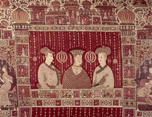 Indian woman with European traders, Madras region, Ahmedabad by Indian School