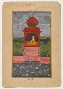 Kamodani Ragini, page from a dispersed Ragamala series by Indian School