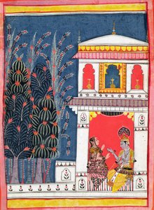 Krishna and a Lady in a Pavilion, c.1660