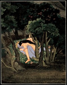 Krishna Embraced by Radha by Indian School
