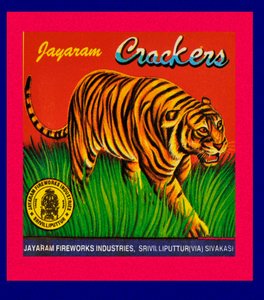 Label from a firework box by Indian School