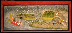 Maharana Jagat Singh II hawking and boar hunting by Indian School