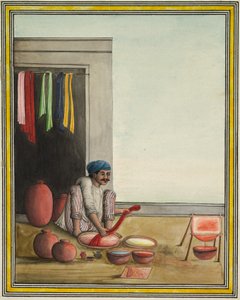 Man Dyeing Cloth, Early 1830s by Indian School