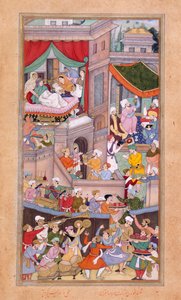 Astrologers Casting Horoscopes during the Celebrations for the Birth of Timur (1336) by Surdas Gujarati