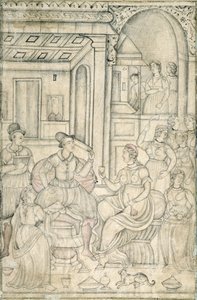 Portuguese sailors with Indian women by Indian School