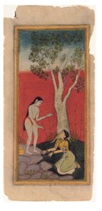 The Celestial Nymph Pleads with the Sage by Indian School