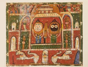 The Jagannatha Trio in the shrine at Puri