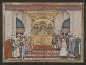The Mughal Emperor Bahadur Shah II in Darbar by Indian School