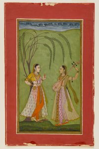 Two ladies in a landscape, c.1725 by Indian School