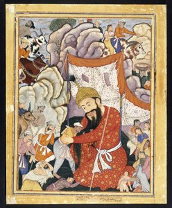 Zumurrud Shah Takes Refuge in the Mountains, ca. 1570 by Indian School