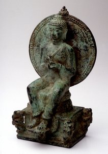 European sitting Buddha, bronze, Central Java, 9th century