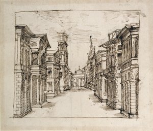 A Street in Perspective, c.1617 by Inigo Jones