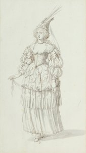 Chloris: alternative sketch for Henrietta Maria, c.1631 by Inigo Jones