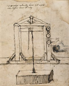 Diagram for a pulley lifting masonry
