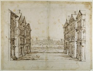 English houses with London and the Thames far off by Inigo Jones