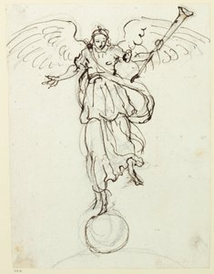 Fame, preliminary sketch, c.1631 by Inigo Jones