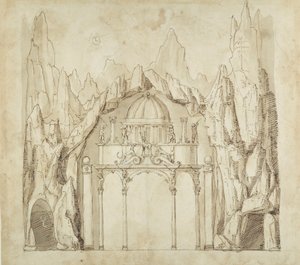 Palace in a cavern, c.1611 by Inigo Jones