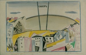 Stage design for the tragedy Vladimir Mayakovsky by V. Mayakovsky by Iosiph Solomonovich Shkolnik