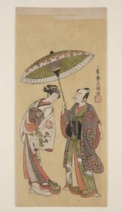 Actors Ichikawa Yaozo II as Soga no Juro and Segawa Kikunojō II as Ōiso no Tora