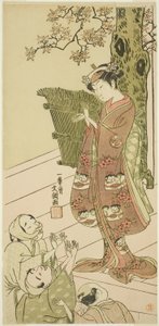 The Actor Arashi Hinaji I, Possibly as Yuya Gozen in the Play Ima o Sakari Suehiro Genji, Performed at the Nakamura Theater from the First Day of the Eleventh Month, 1768 by Ippitsusai Bunchō