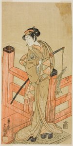 The Actor Nakamura Matsue I as Tsuchiya Umegawa Disguised as the Female Sumo Wrestler Oyodo in the Play Naniwa no Onna-zumo, Performed at the Nakamura Theater in the Sixth Month, 1770 by Ippitsusai Bunchō