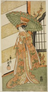 The Actor Onoe Tamizo I as Nishikigi in the Play Mutsu no Hana Ume no Kaomise, Performed at the Ichimura Theater in the Eleventh Month, 1769