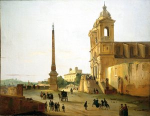 Trinity on Mount Church and Sallustian Obelisk by Ippolito Caffi