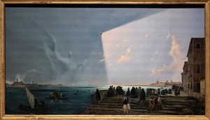 Sun Eclipse at the Fondamenta Nuove by Ippolito Caffi