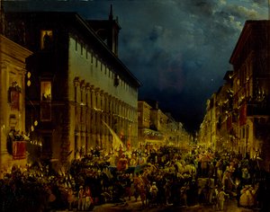 The Moccoli Evening in Rome, 1834