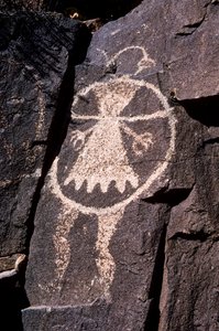 Anasazi petroglyph, etchings in walls in New Mexico