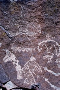 Anasazi rock art etchings found in New Mexico by Ira Block