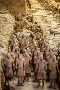 Scenes of the various warriors in the Pit 1 area at the Terra Cotta Warrior Museum