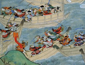 Scroll of Dannoura Battle where the Heike Clan fights the Genji clan