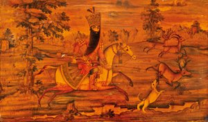 Detail (Qajar casket) by Iranian School