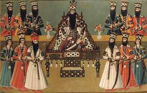 Fath Ali Shah and His Immediate Courtiers by Iranian School