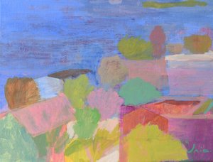 Vibrant Village Landscape by Iria Fernandez