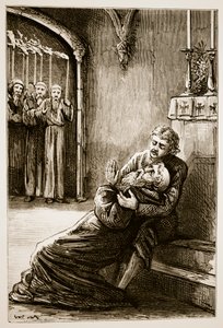 Death of St. Columba, from The Trias Thaumaturga, or Three Wonder-Working Saints of Ireland, by Mary Cusack (1829-99) Published c.1890s