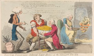 Doctor Sangrado Relieving John Bull of the Yellow Fever by Isaac Cruikshank
