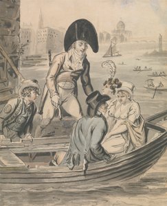 Embarking on the Ferry by Isaac Cruikshank