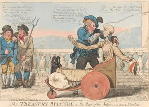 The Treasury Spectre, or the Head of the Nation in a Queer Situation by Isaac Cruikshank