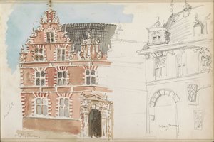 Town Hall and the Weigh House in Hoorn by Isaac Gosschalk