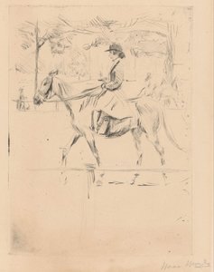 Woman on Horseback by Isaac Israels (signed by artist)