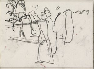 Figures, possibly walking by Isaac Israels