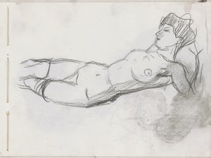 Reclining Female Nude by Isaac Israels