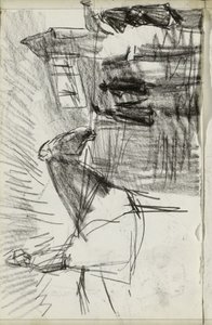 Rider and figures on the street